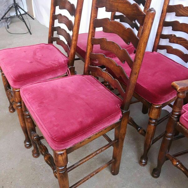 A Set Of Ten Rush Dining Chairs And Large Oak Table By Titchmarsh & Goodwin 10