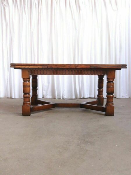 A Set Of Ten Rush Dining Chairs And Large Oak Table By Titchmarsh & Goodwin 10