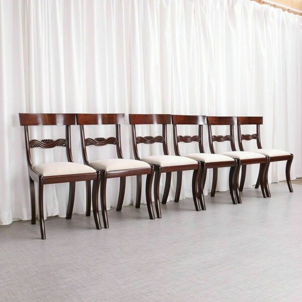 Antique English Regency / William IV 6 Six Cuban Mahogany Dining Chairs 1830