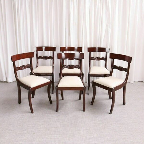 Antique English Regency / William IV 6 Six Cuban Mahogany Dining Chairs 1830