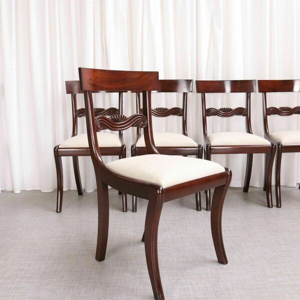 Antique English Regency / William IV 6 Six Cuban Mahogany Dining Chairs 1830
