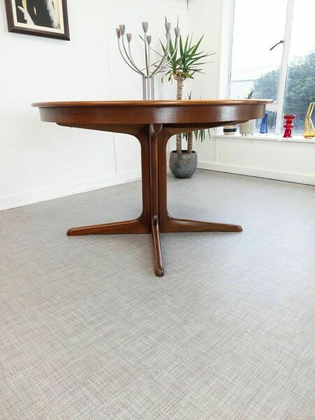 Cj Rosengaarden, Mid Century Danish Teak Extending Circular Dining Table Round