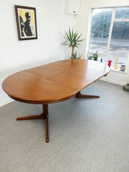 Cj Rosengaarden, Mid Century Danish Teak Extending Circular Dining Table Round