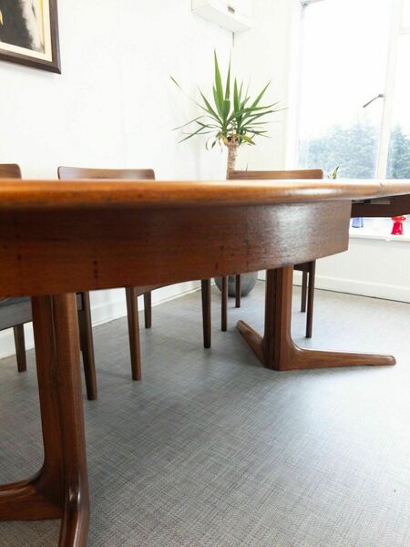 Cj Rosengaarden, Mid Century Danish Teak Extending Circular Dining Table Round