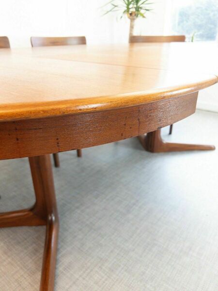 Cj Rosengaarden, Mid Century Danish Teak Extending Circular Dining Table Round