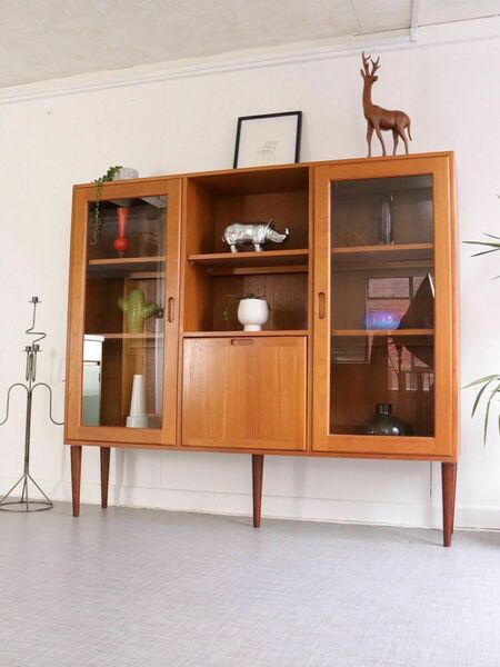 Dyrlund Teak Danish Teak Display Cabinet Storage