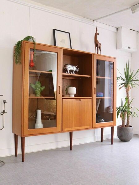 Dyrlund Teak Danish Teak Display Cabinet Storage