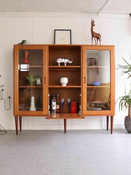 Dyrlund Teak Danish Teak Display Cabinet Storage