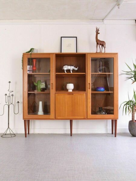 Dyrlund Teak Danish Teak Display Cabinet Storage