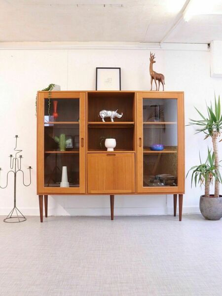 Dyrlund Teak Danish Teak Display Cabinet Storage