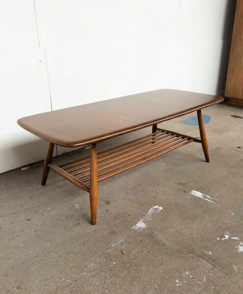 Ercol 459 Coffee Side Table Magazine Rack 50s 60s Mid Century Retro Design Elm