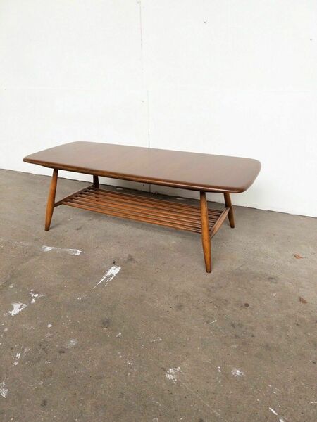 Ercol 459 Coffee Side Table Magazine Rack 50s 60s Mid Century Retro Design Elm