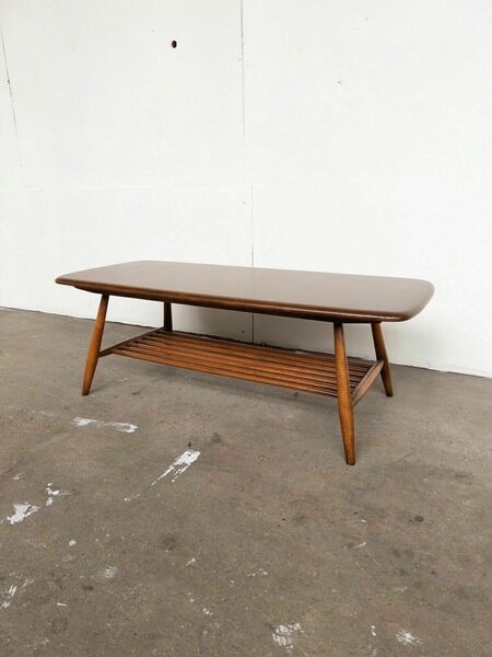 Ercol 459 Coffee Side Table Magazine Rack 50s 60s Mid Century Retro Design Elm