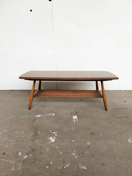 Ercol 459 Coffee Side Table Magazine Rack 50s 60s Mid Century Retro Design Elm