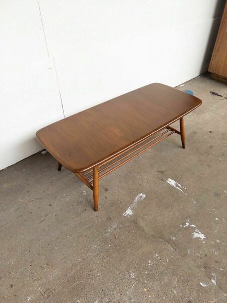 Ercol 459 Coffee Side Table Magazine Rack 50s 60s Mid Century Retro Design Elm