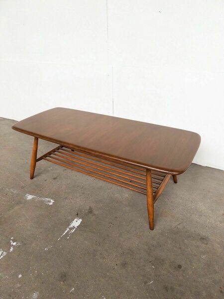 Ercol 459 Coffee Side Table Magazine Rack 50s 60s Mid Century Retro Design Elm