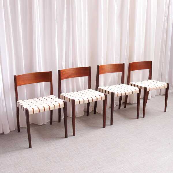 Mid Century Dining Set By Poul Carovius Pia Chairs Rare Model Scandinavian Danish Design Danish
