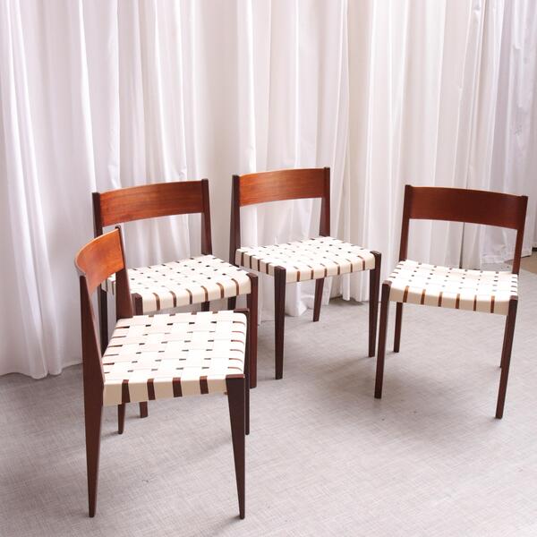 Mid Century Dining Set By Poul Carovius Pia Chairs Rare Model Scandinavian Danish Design Danish
