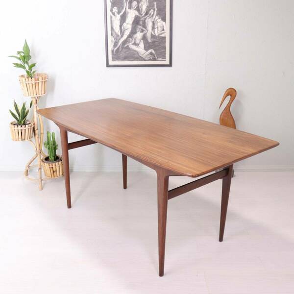 Mid Century Dining Table By A. Younger Solid Plank Dining Table