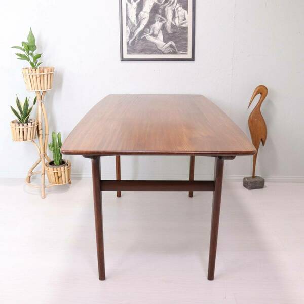 Mid Century Dining Table By A. Younger Solid Plank Dining Table