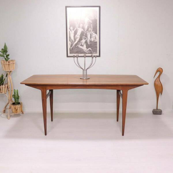 Mid Century Dining Table By A. Younger Solid Plank Dining Table