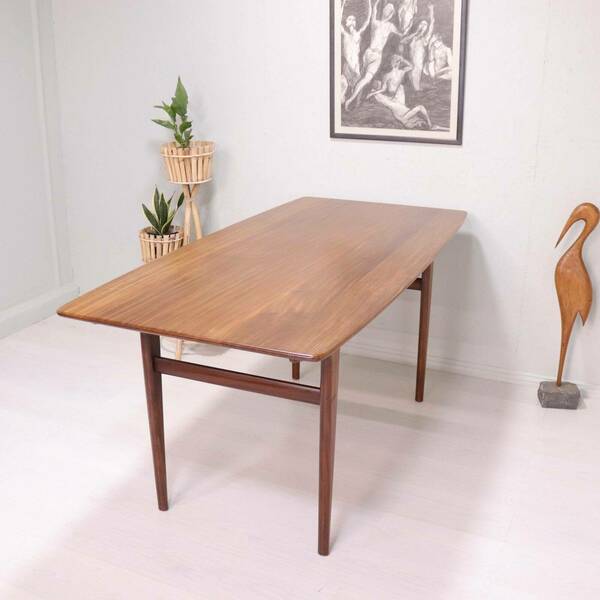 Mid Century Dining Table By A. Younger Solid Plank Dining Table