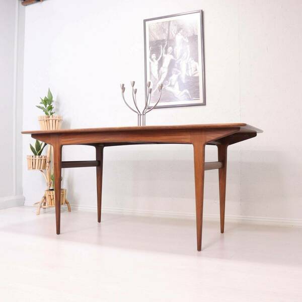 Mid Century Dining Table By A. Younger Solid Plank Dining Table