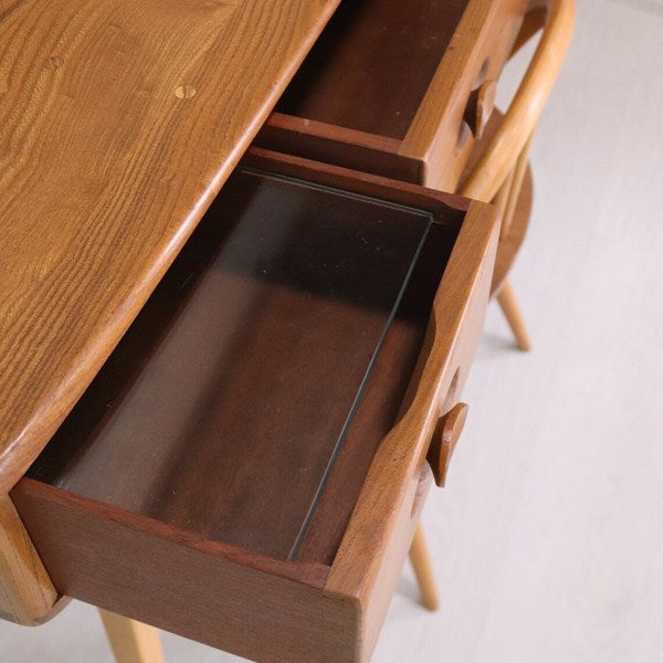 Mid Century Ercol Rare Blonde Dressing Table With Mirror