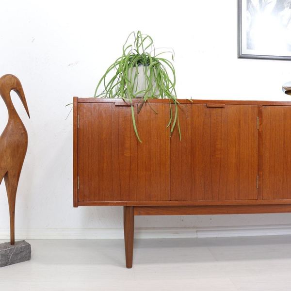 Mid Century Long High End British Made Teak Sideboard Vintage Furniture