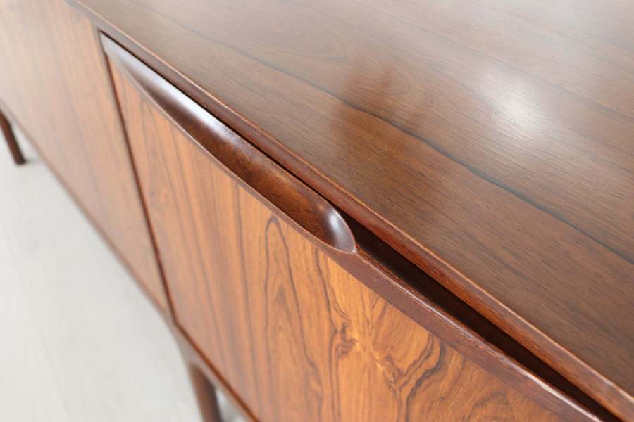 Mid Century Mc Intosh Sideboard Rosewood “Torpedo” Model Danish Style Original Retro Furniture In Stunning Refinished