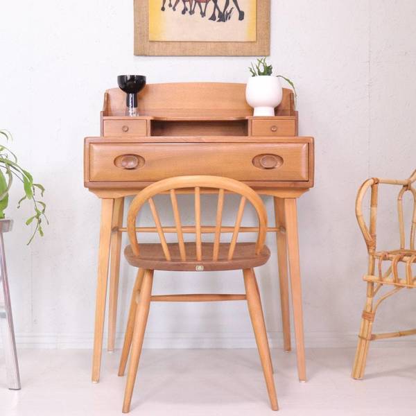 Mid Century Mid Century Ercol Blonde Compact Writing Desk Model 437