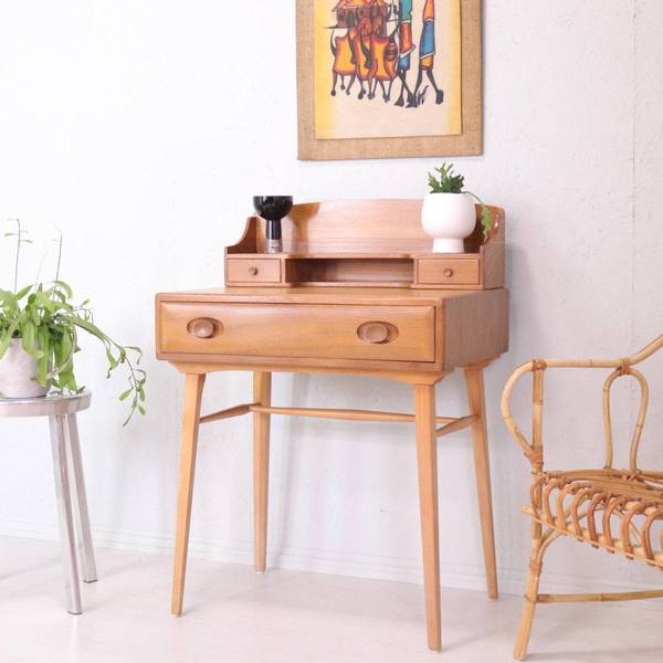 Mid Century Mid Century Ercol Blonde Compact Writing Desk Model 437