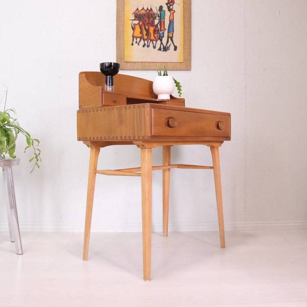 Mid Century Mid Century Ercol Blonde Compact Writing Desk Model 437