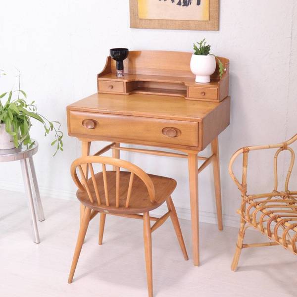 Mid Century Mid Century Ercol Blonde Compact Writing Desk Model 437