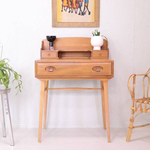 Mid Century Mid Century Ercol Blonde Compact Writing Desk Model 437