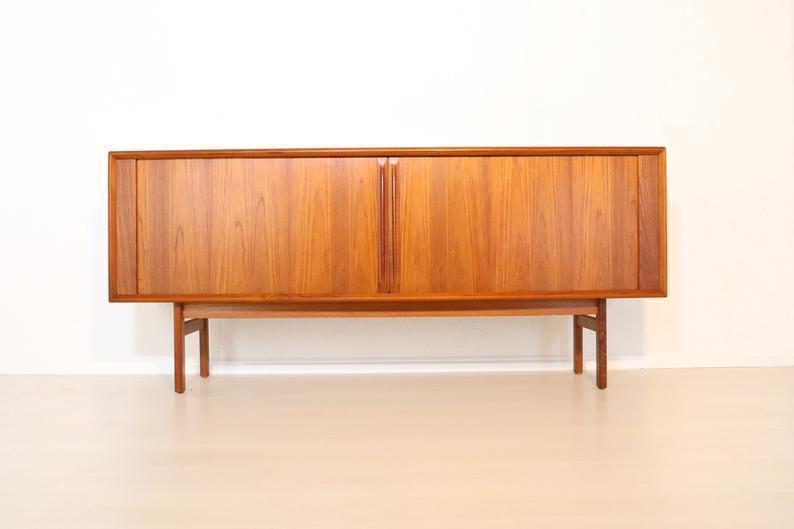 Mid Century Sideboard Bernhard Pedersen & Sons Sideboard Danish Teak Tambour Doors Retro Vintage Designer Furniture Stunning