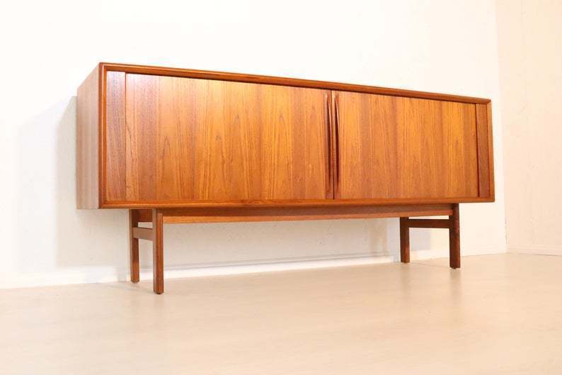 Mid Century Sideboard Bernhard Pedersen & Sons Sideboard Danish Teak Tambour Doors Retro Vintage Designer Furniture Stunning