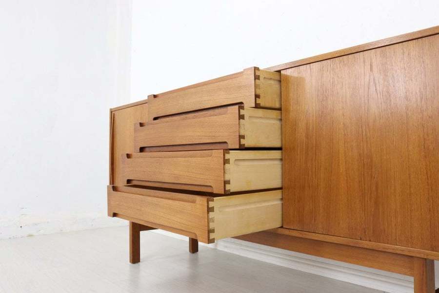 Mid Century Teak Sideboard Bernhard Pedersen & Sons, Danish Made And Stunning Quality And Condition, Retro Vintage Designer Furniture
