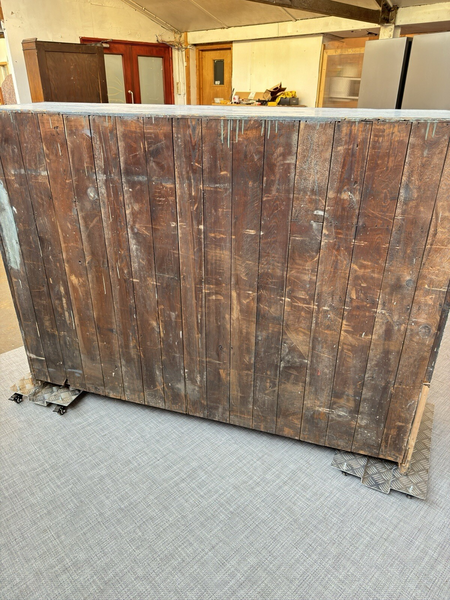 Original Big Pitch Pine Church Housekeepers Cupboard Distressed Antique Painted 6357
