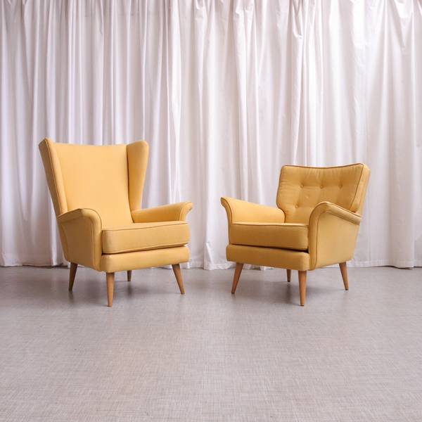 Original Vintage Wing Armchair By Howard Keith Chair 6334
