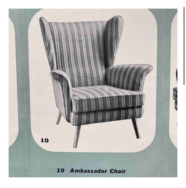Original Vintage Wing Armchair By Howard Keith Chair 6334