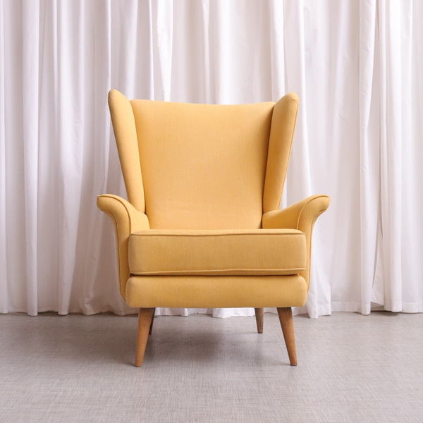 Original Vintage Wing Armchair By Howard Keith Chair 6334