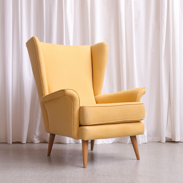 Original Vintage Wing Armchair By Howard Keith Chair 6334