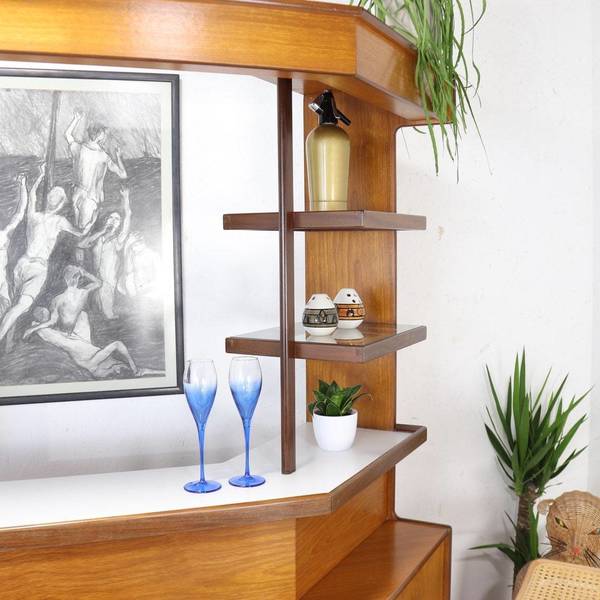 Retro Turnidge Of London Large Cocktail Drinks Bar In Teak Mid Century Stylish Funky Party Item From 1970s Stunning