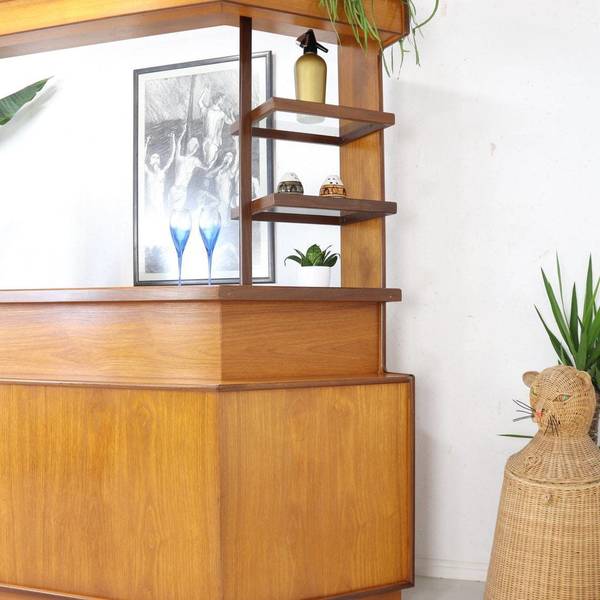 Retro Turnidge Of London Large Cocktail Drinks Bar In Teak Mid Century Stylish Funky Party Item From 1970s Stunning