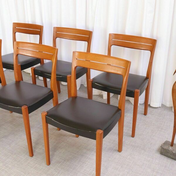 Stunning Set 6 Teak Vintage Scandinavian Svengards Dining Chairs Swedish Danish