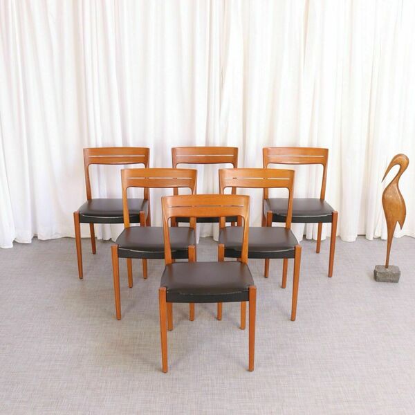 Stunning Set 6 Teak Vintage Scandinavian Svengards Dining Chairs Swedish Danish