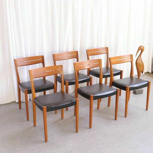 Stunning Set 6 Teak Vintage Scandinavian Svengards Dining Chairs Swedish Danish