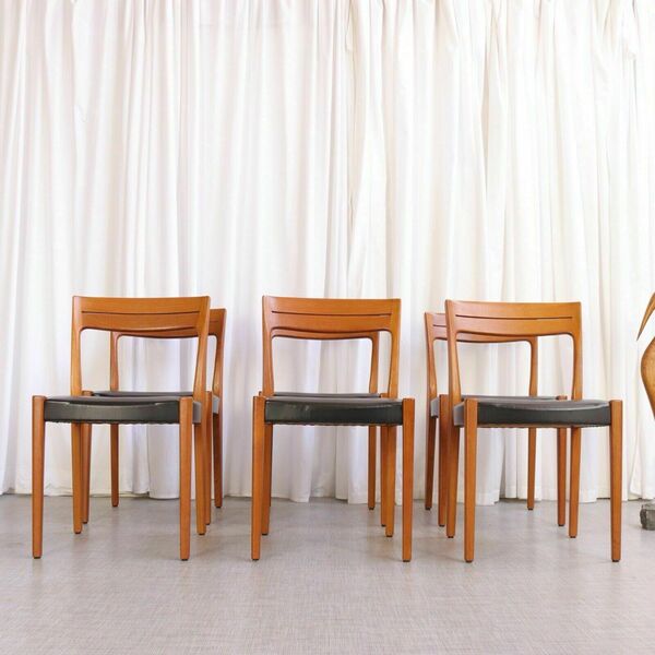 Stunning Set 6 Teak Vintage Scandinavian Svengards Dining Chairs Swedish Danish