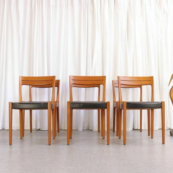 Stunning Set 6 Teak Vintage Scandinavian Svengards Dining Chairs Swedish Danish